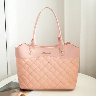 Rhombus Handbag Women Shopping Shoulder Crossbody Bags - Pink