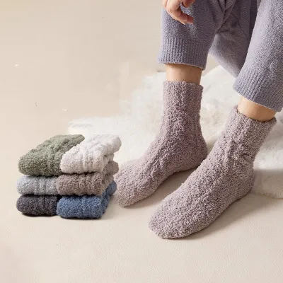 Coral Velvet For Male Home Room Socks Couple Style