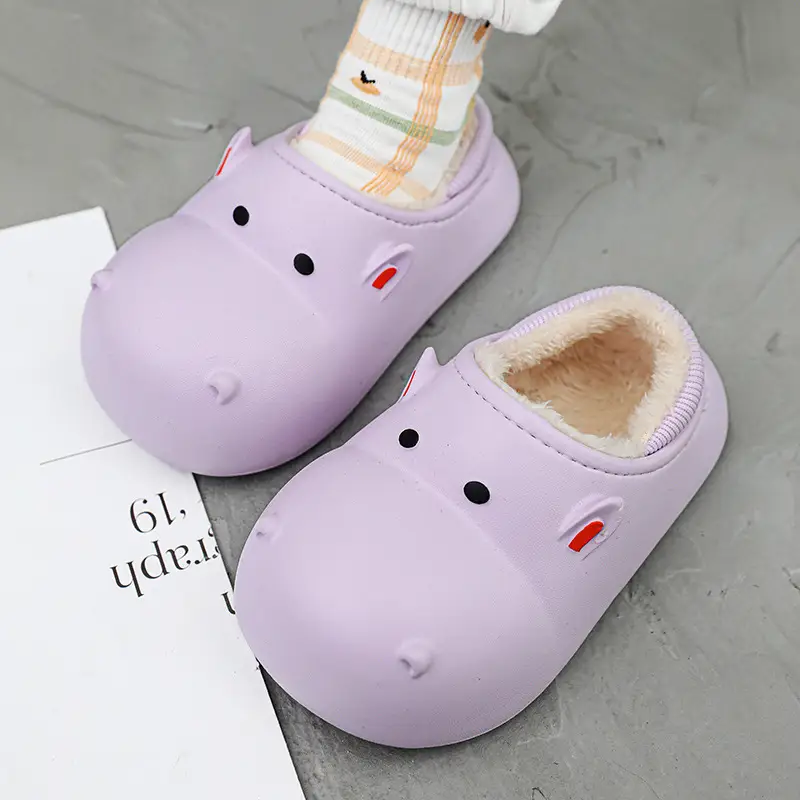 Children's Cotton Shoes Winter Fleece-lined Warm Cartoon Home Cotton Slippers
