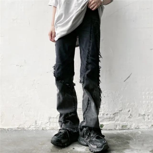 Street Retro Hip Hop Denim Pants Girl Black - Shop at LoveMi