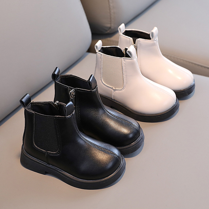 Children’s Fleece-lined Warm Martin Boys’ Low-top Leather Boots