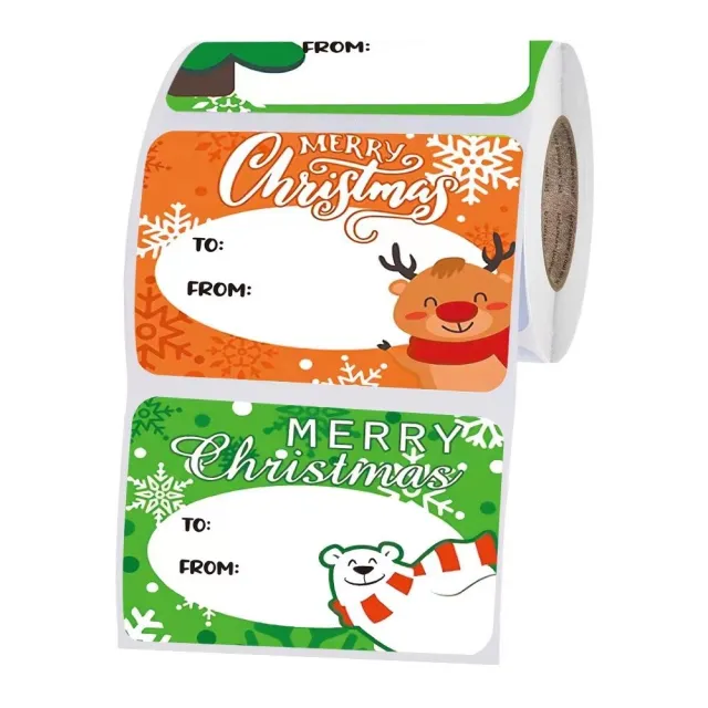 250 Stickersroll Stickers Christmas Holiday Decoration Gift Series Sticker Labels 250 Stickers Per Roll - Shop at LoveMi