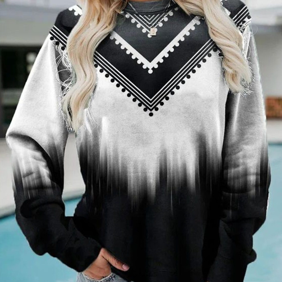 Retro Street Casual Round Neck Long Sleeve Sweater