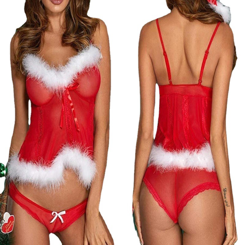 طقم بيجاما نسائي بأزياء تمثيل أدوار لعيد الميلاد