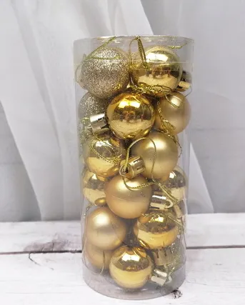 Christmas Decoration Shiny Matte Christmas Ball 6Cm Gold - Shop at LoveMi