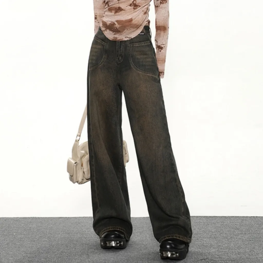 Women's American Vintage Waste Soil Loose Wide Leg Pants - Dark Normal Edition