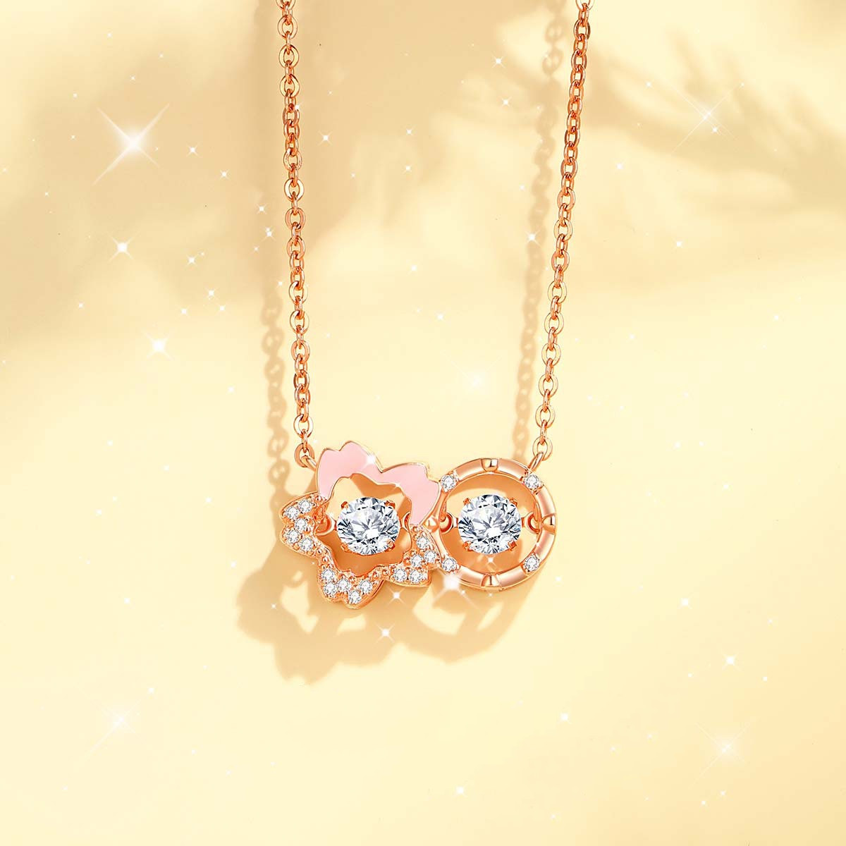 Cherry Blossom Necklace Female Silver Accessories Design