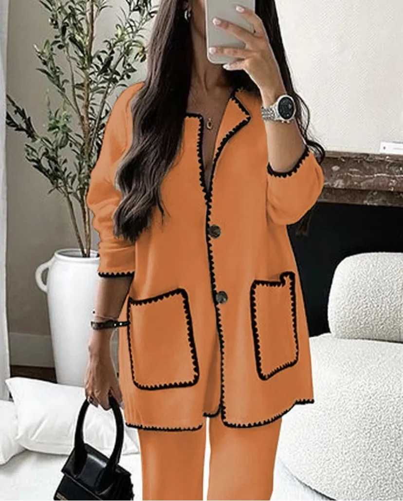 Fashion Stitching Bags Set Autumn And Winter New - Orange