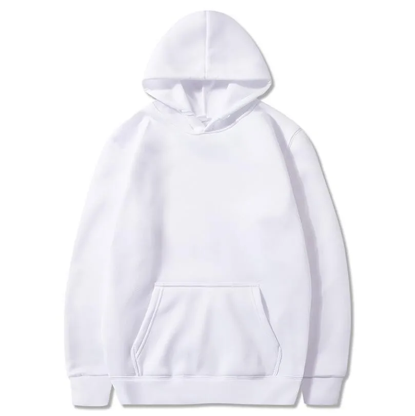 Printed Couple Sweater Men's Hoodie - White