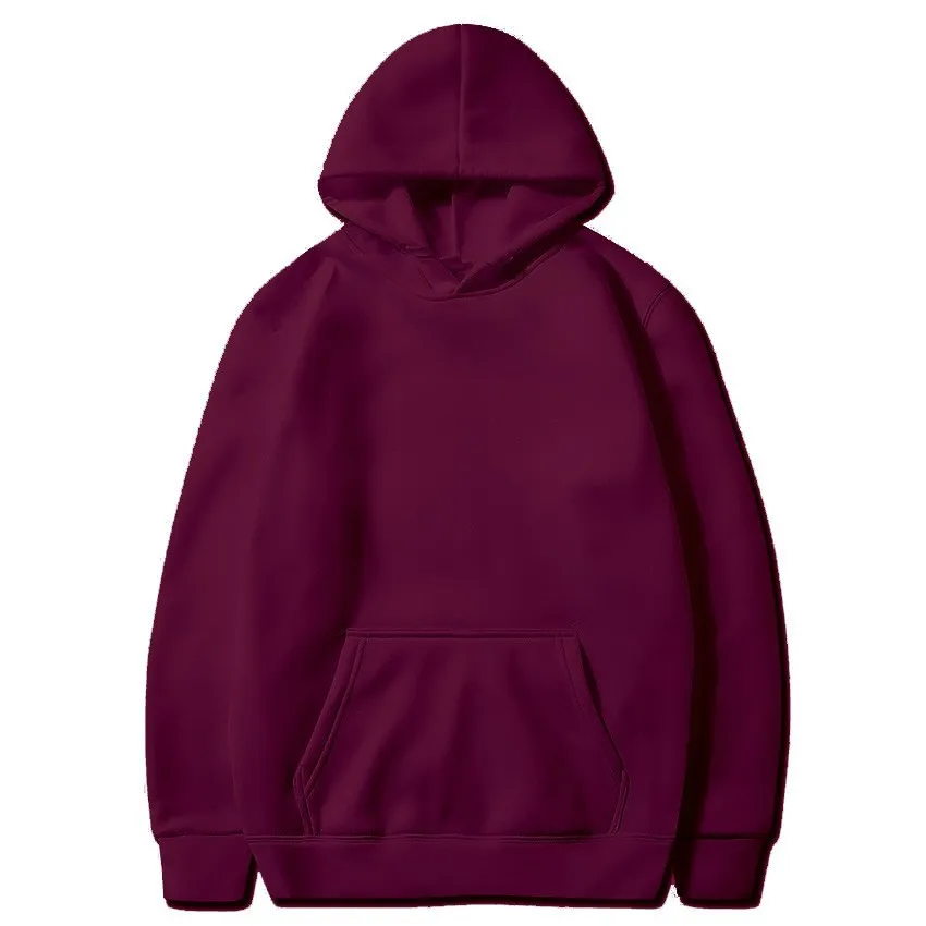 Printed Couple Sweater Men's Hoodie - Wine