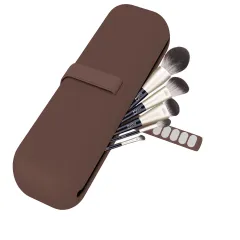 Portable Multifunctional Makeup Kit Travel Makeup Brush Bag - Coffee - View 1