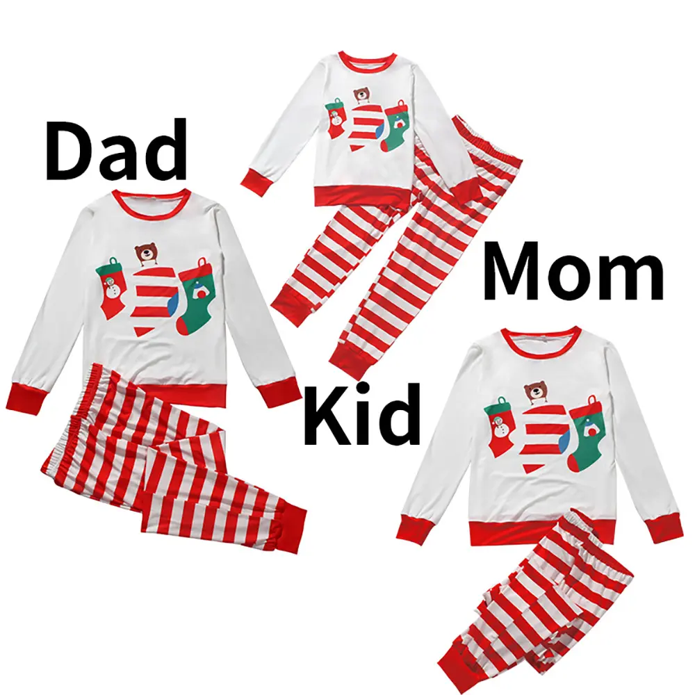 Striped Printed Long Sleeves Home Leisure Parent-child