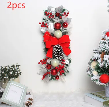 Christmas Day Door Curtain Home Decoration Hanger Red 2Pcs - Shop at LoveMi