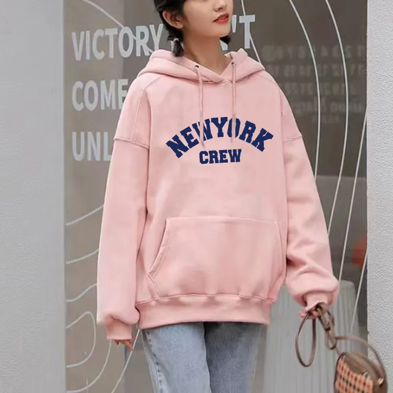 Printed Plush Loose Fitting Sweater For Women - Lotus Root Color-L