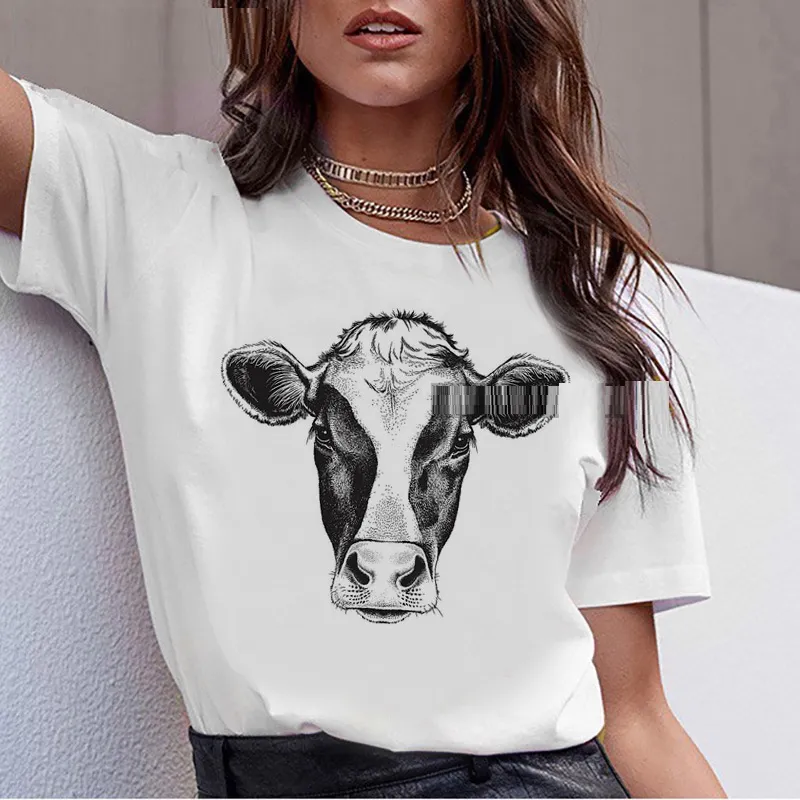 European And American Charloch Digital Printing Casual Round Neck Short Sleeves - Black