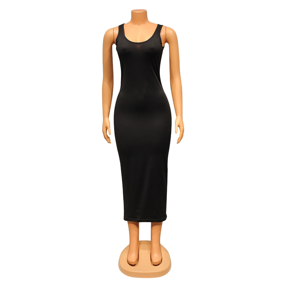 Women's Sleeveless Dress One-step Skirt
