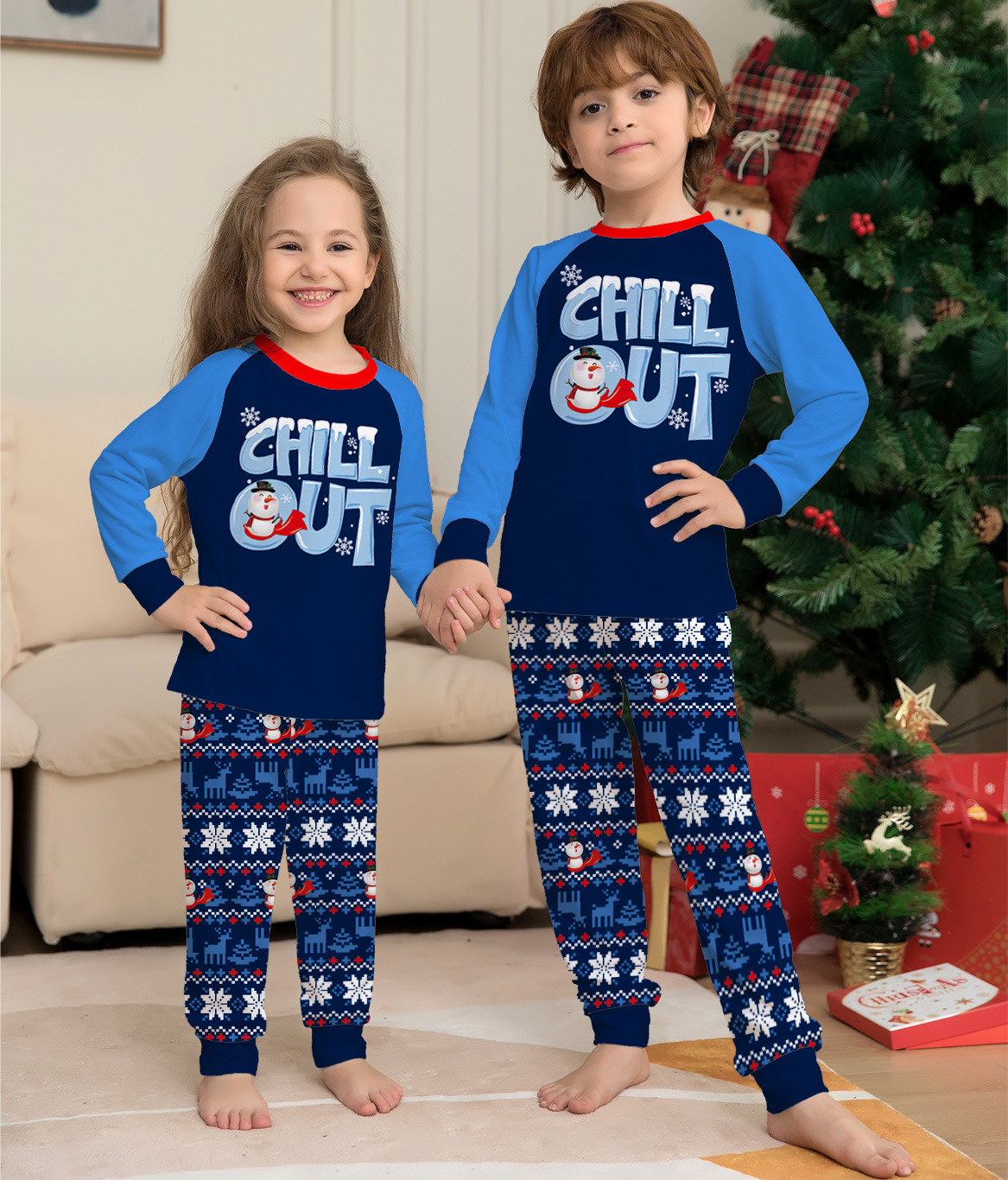 Letter Snowflake Printing Christmas Parent-child Suit — foto 4