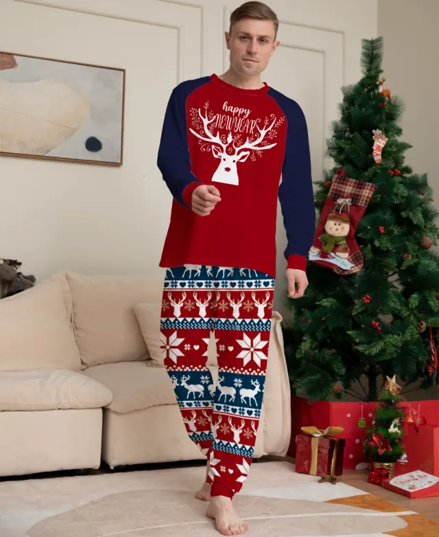 Color Matching Elk Christmas Parent child Wear Homewear Pajamas Suit - Shop at LoveMi