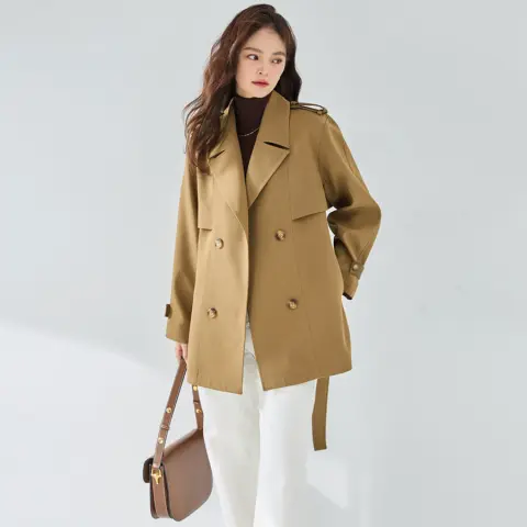 New Casual Elegant Short Trench Coat Women