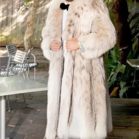 Leather Fur Coat Men's Mid-length