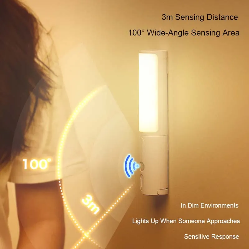 New Style Smart Human Body Induction Motion Sensor LED Night Light For Home Bed Kitchen Cabinet Wardrobe Wall Lamp – image 6