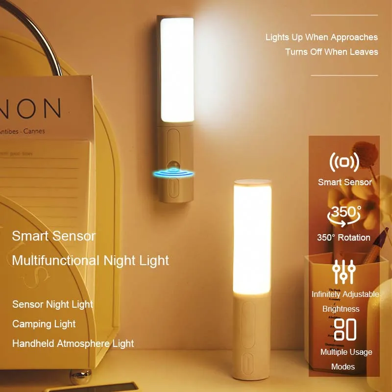 New Style Smart Human Body Induction Motion Sensor LED Night Light For Home Bed Kitchen Cabinet Wardrobe Wall Lamp – image 5