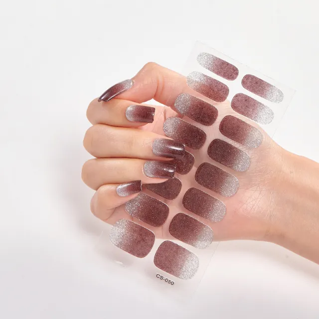 16 Small Stickers Gradient Glitter Nail Stickers Cs050 - Shop at LoveMi