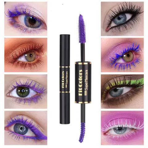 Double-headed Color Mascara Thick Curl More Than Waterproof Not