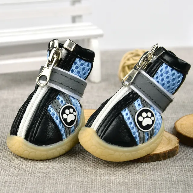 Sandwich Mesh Dog Shoes Breathable Reflective Blue - Shop at LoveMi