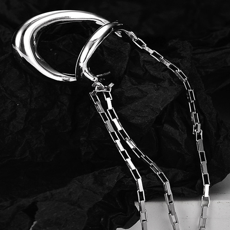 S925 Sterling Silver Double Layer Hollow Geometry Ear Clip For Women