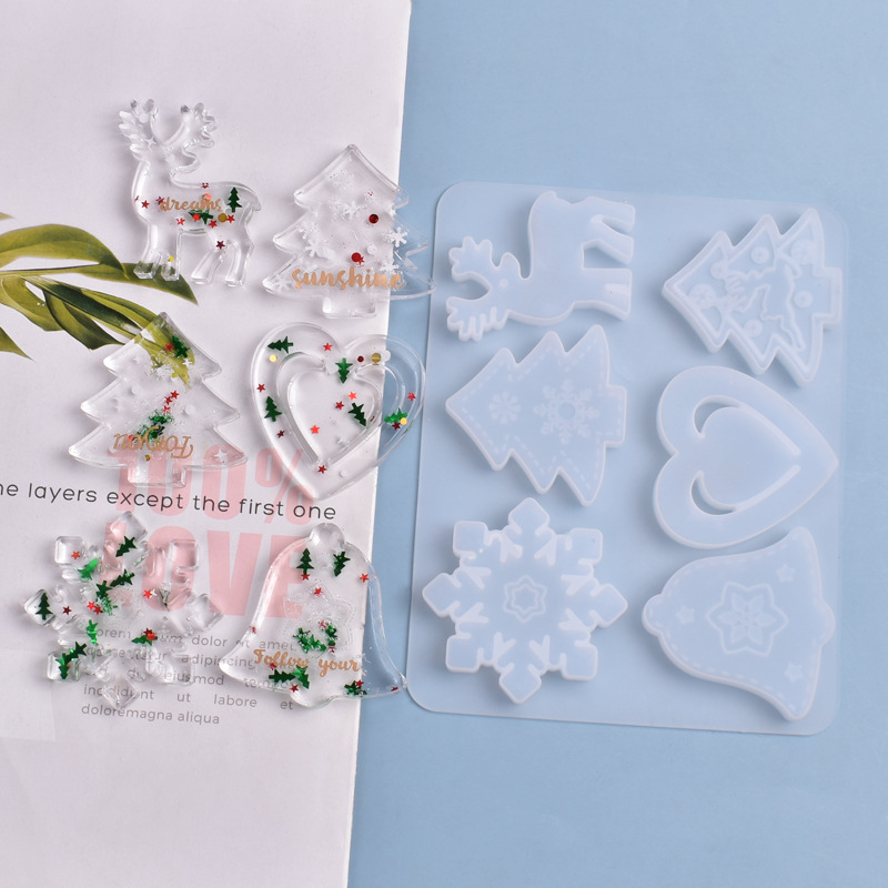 Crystal Glue Snowflake Bell Elk Mold