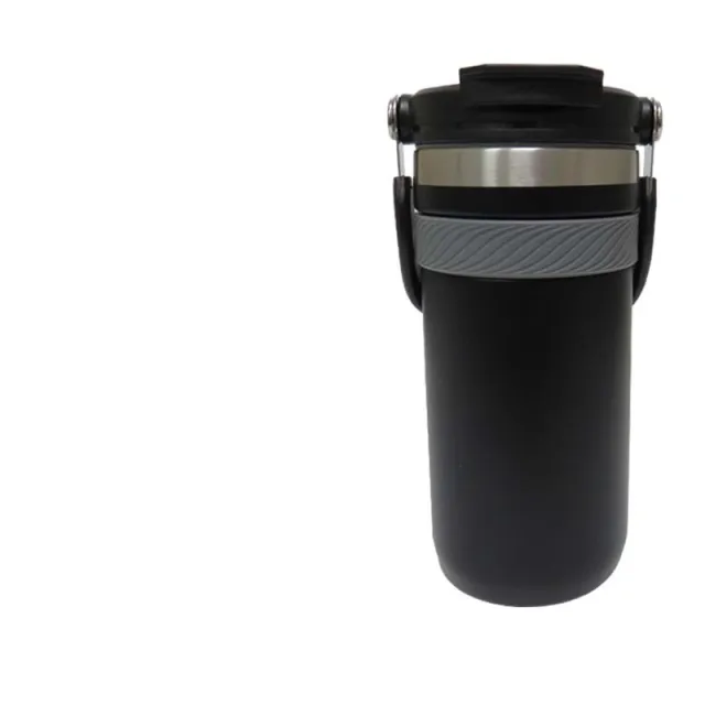 304 Stainless Steel Vacuum Cup With Double Drinking Mouth Design Black - Shop at LoveMi