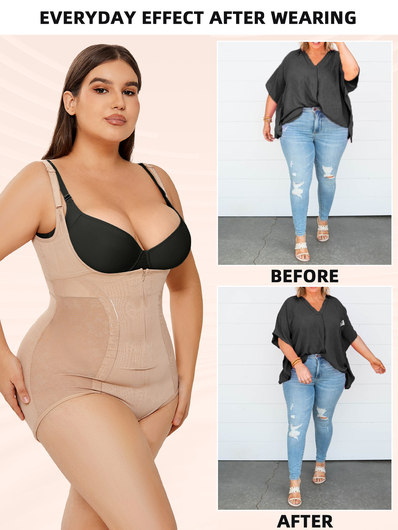 Shapewear bodysuit tummy control slim body shaper