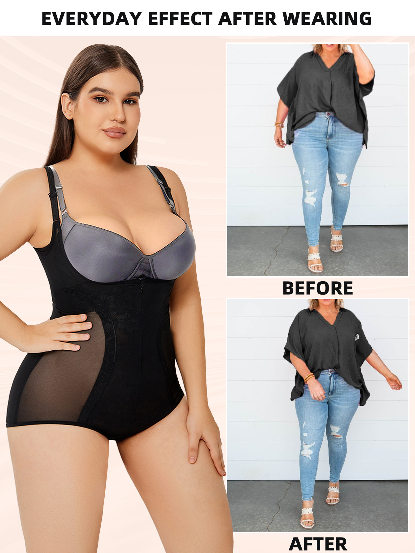 Shapewear bodysuit tummy control slim body shaper