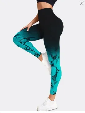 Gradient Tie-dye Yoga Seamless Female Running Workout Pants - Gradient Genie