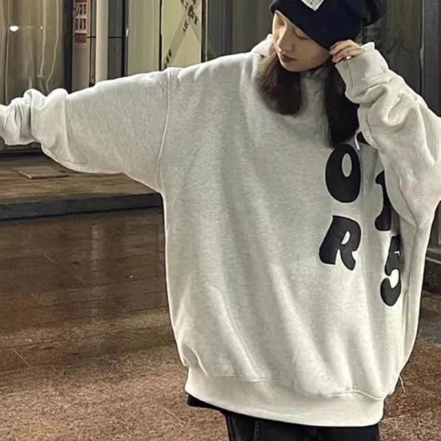White Gray Pure Cotton Hooded Sweater With Plush And Thickened Gray - Shop at LoveMi