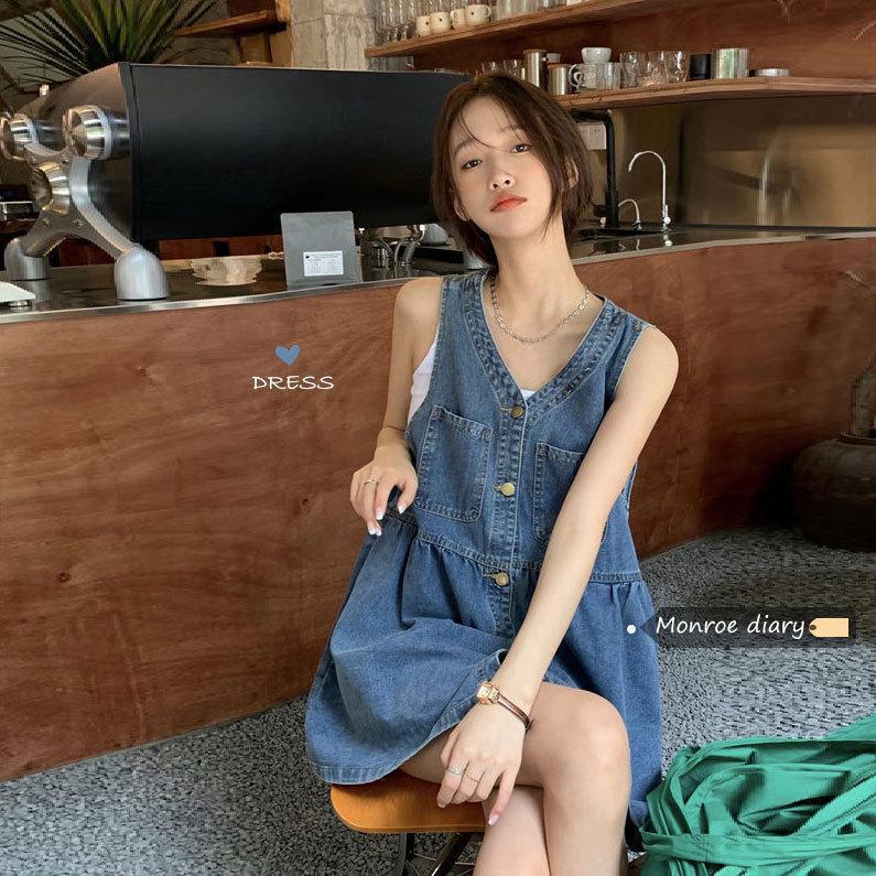 Women's Fashion Denim Brace Dress