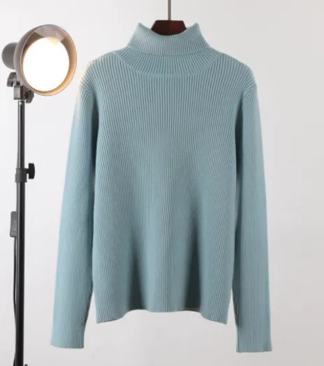 High Necked Bottomed Shirt For Women Light Blue - Shop at LoveMi