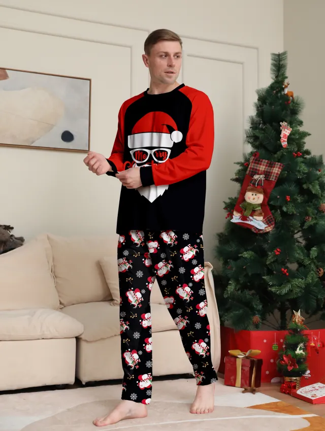 Santa Claus Homewear Two piece Pajamas Black - Shop at LoveMi