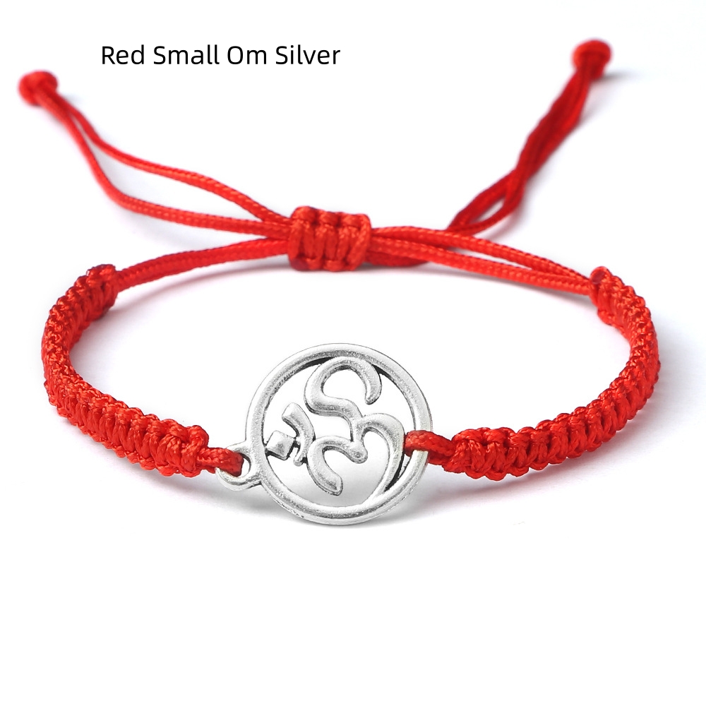 Red Small Om Silver