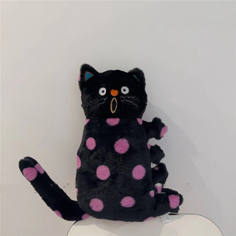 Black Polka Dot Cat Side