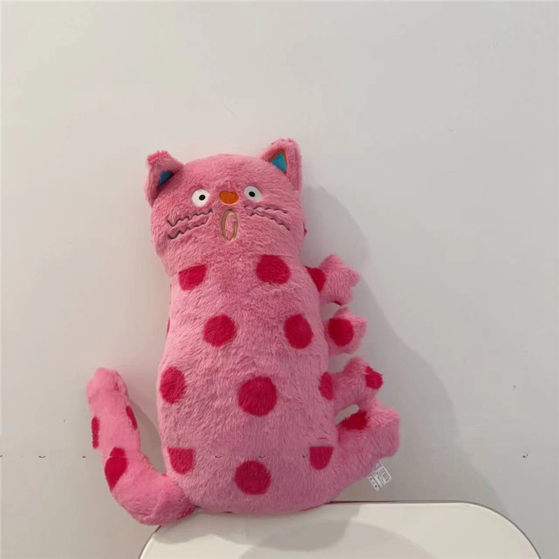 Pink Polka Dot Cat Side