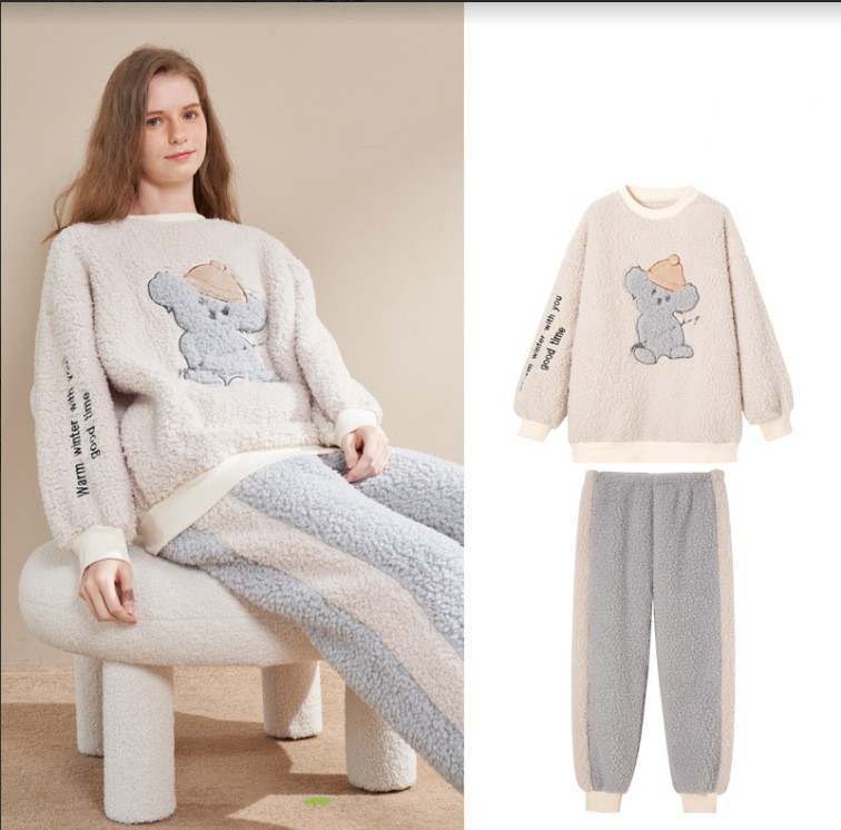 Beige Koala Crew Neck Suit