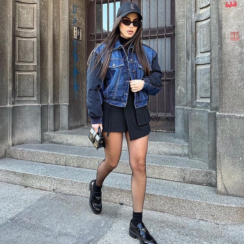 Women's Casual Patchwork Denim Pilot Jacket Coat