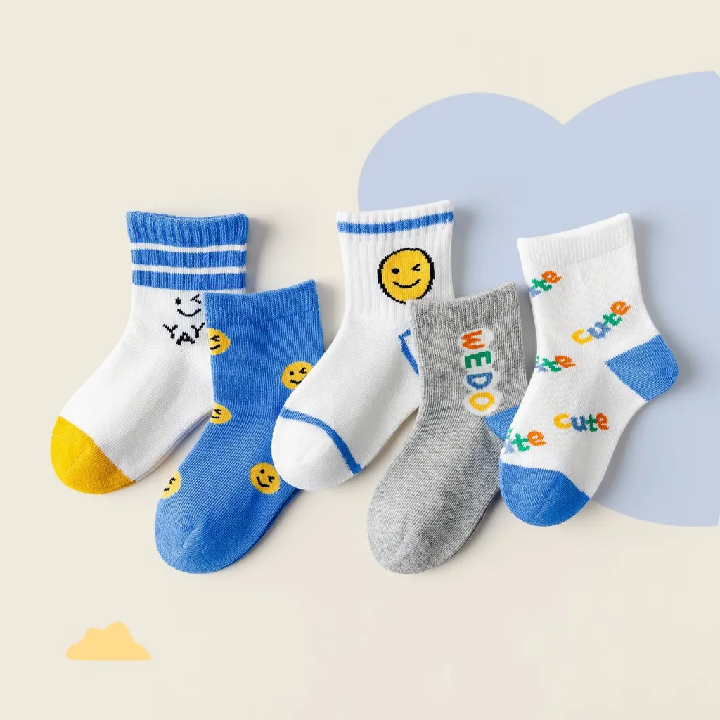 5 Pairs Of Cute Cartoon Children's Socks - 563265Color-M