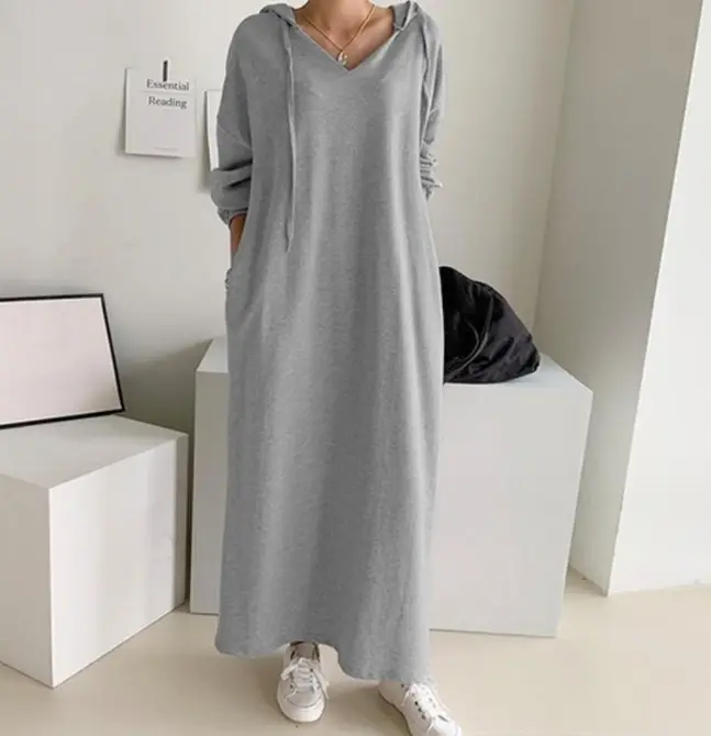Fashion Sexy Shirt Long Dress Sweater Dress Female