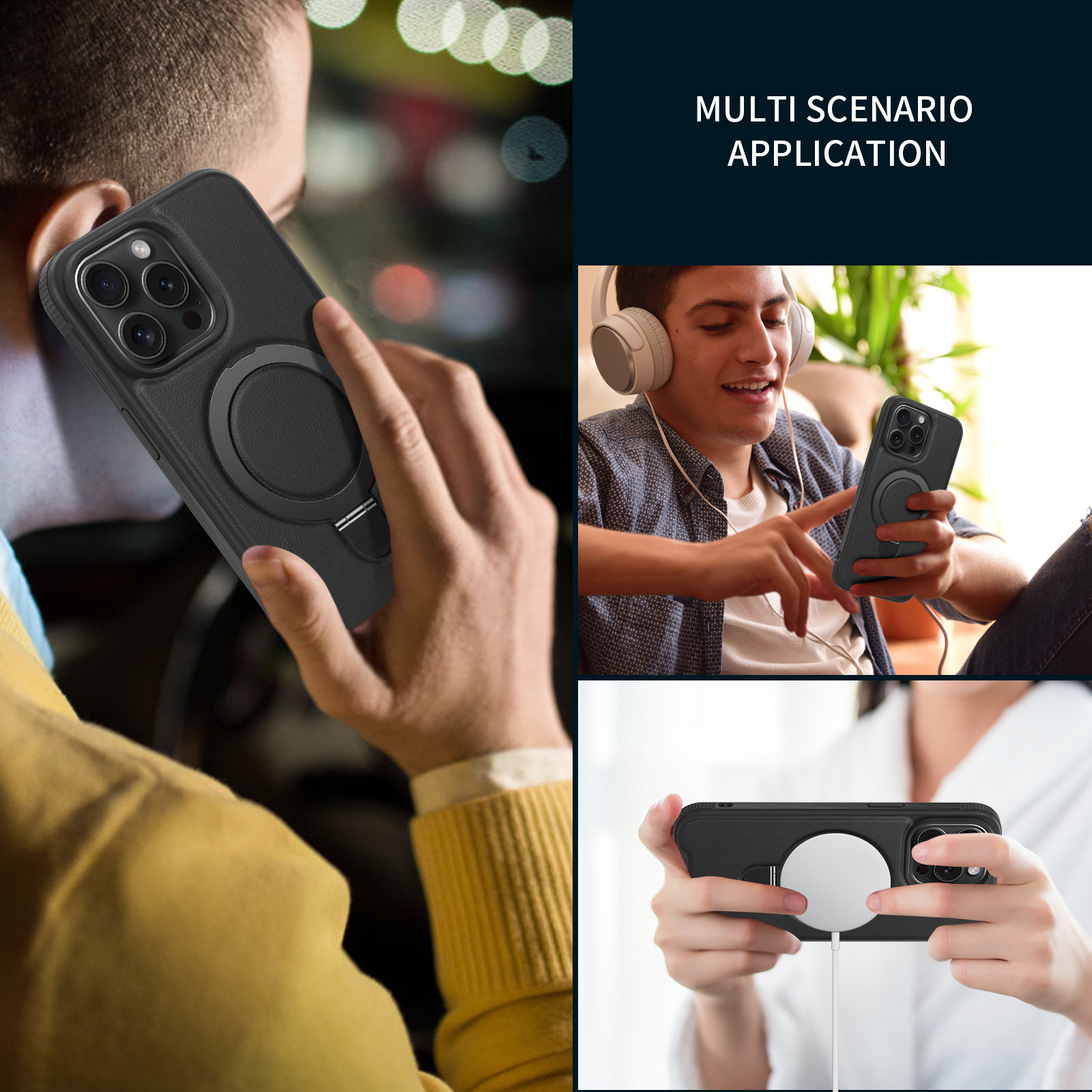 Mobile Phone Case Pivot Magnetic Attraction Rotation - Image 2