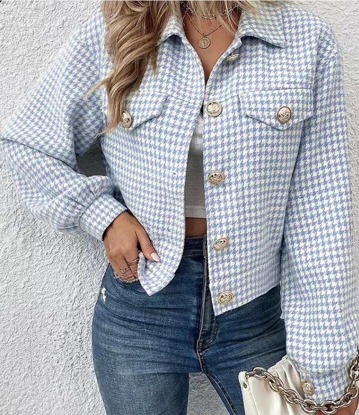 Women’s Lapel Single Breasted Jacquard Jacket