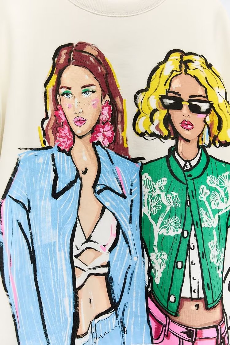 Women's Loose-fitting Casual Round-neck Long-sleeved Printed Sweater