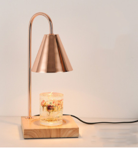 Log and rose gold lampshade